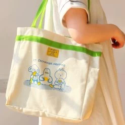 Animal Friends Print Canvas Toe Bag